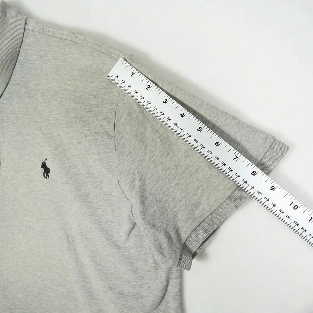 Polo Ralph‎ Lauren Mens XL Custom Slim Fit Gray Heather Polo Shirt Black Pony